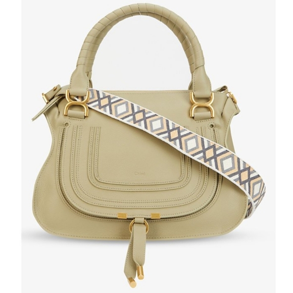 Chloe Handbags - Chloe Medium Marcie Leather Crossbody Bag Slate Green